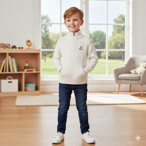 Polo by Ralph Lauren White and Blue Sweater